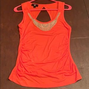 Beaded Coral Tank Top